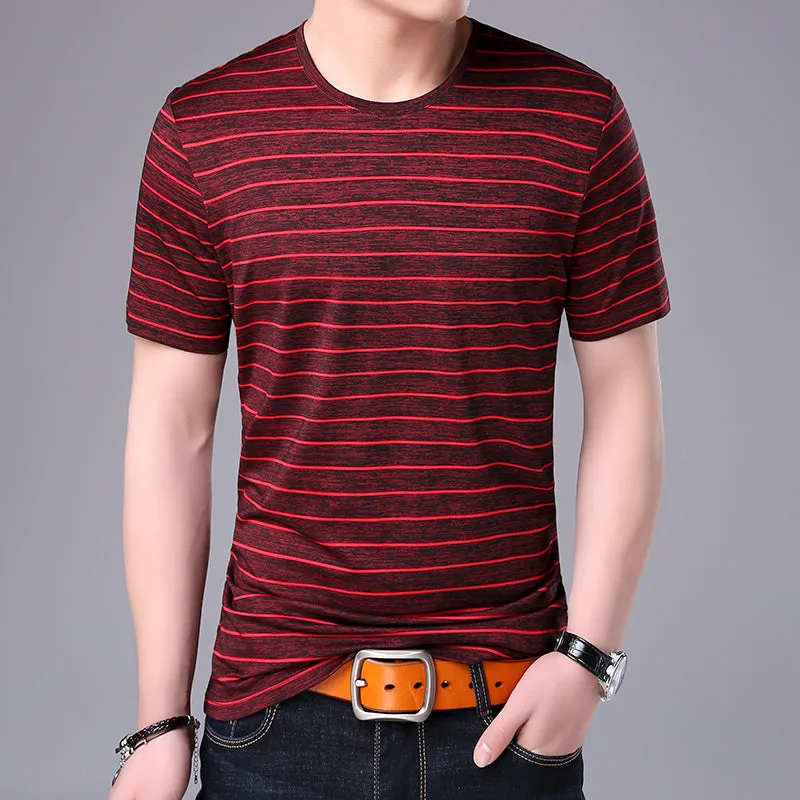 2019 New Fashion Brand T Shirt Mens Striped Summer Street Wear Tops Trends O Neck Top Grade Short Sleeve Tshirts Men Clothes