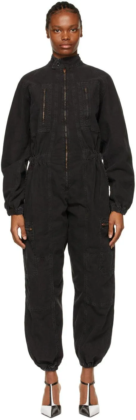 AGOLDE Black Marin Utility Zip Jumpsuit