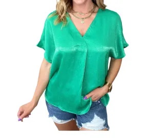 Andree By Unit - Pleat Front V-Neck Top