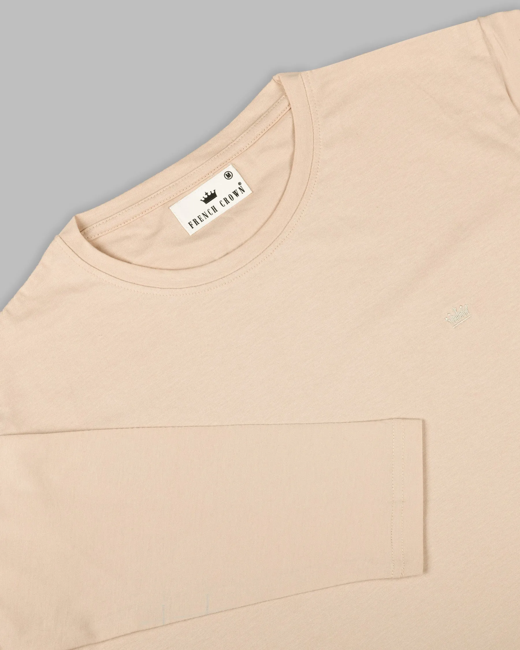 Beige Full-Sleeve Super soft Premium Cotton T-shirt