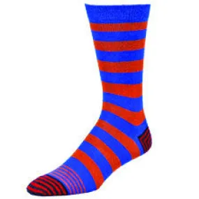 Elvis Royal and Orange Striped Socks (Men's)