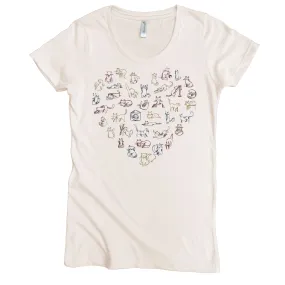 Heart Cat Graphic Tee (W)