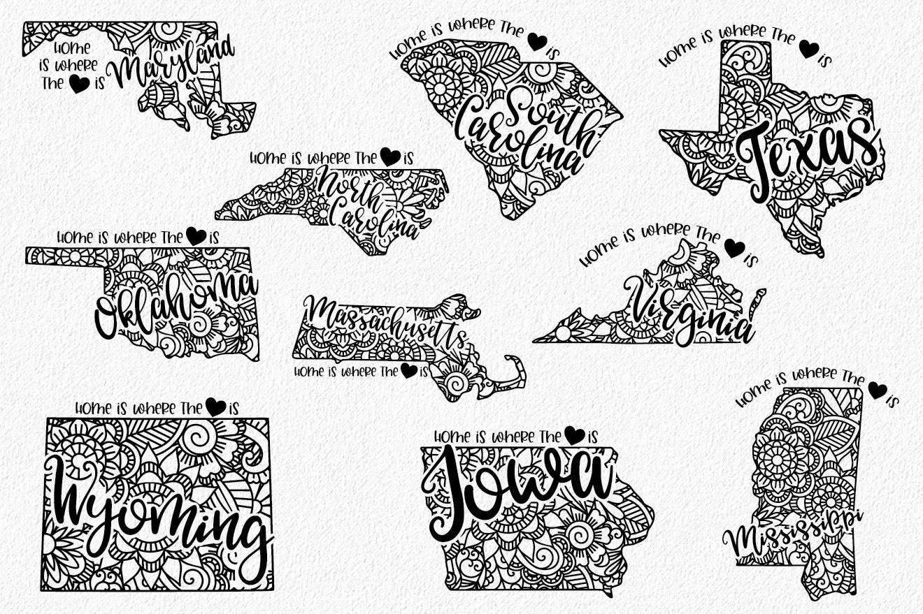 Home is Where the Heart is Choose your State Graphic Tee Shirt