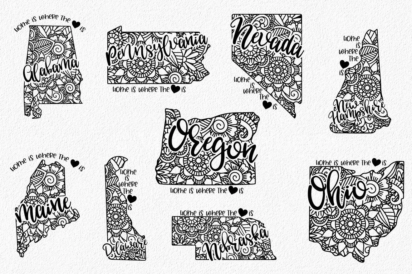 Home is Where the Heart is Choose your State Graphic Tee Shirt