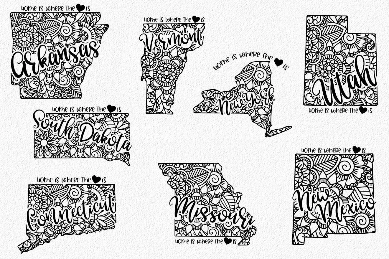 Home is Where the Heart is Choose your State Graphic Tee Shirt