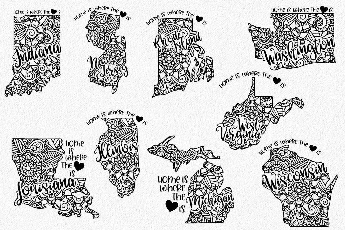 Home is Where the Heart is Choose your State Graphic Tee Shirt