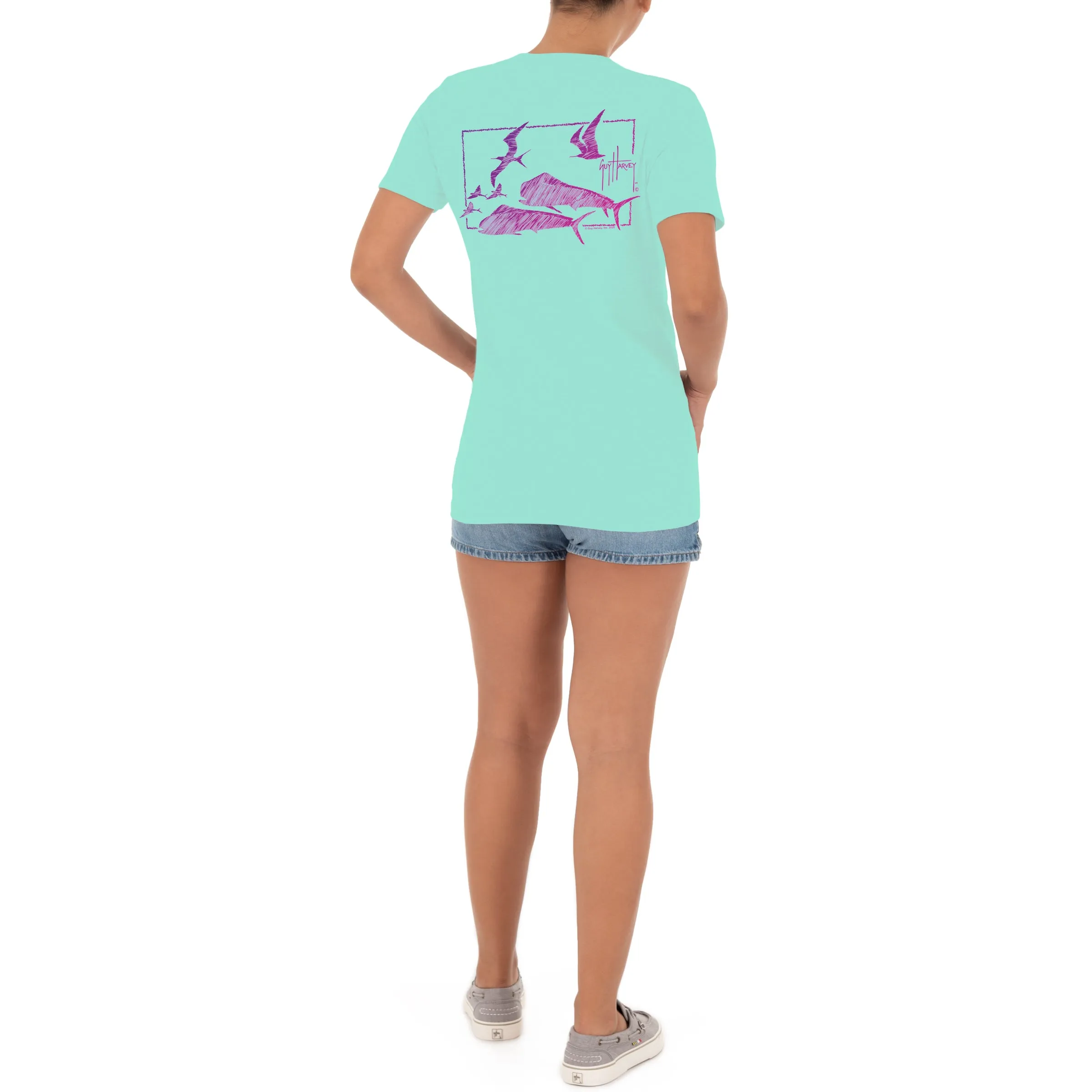 Ladies Mahi Duo Short Sleeve V-Neck T-Shirt