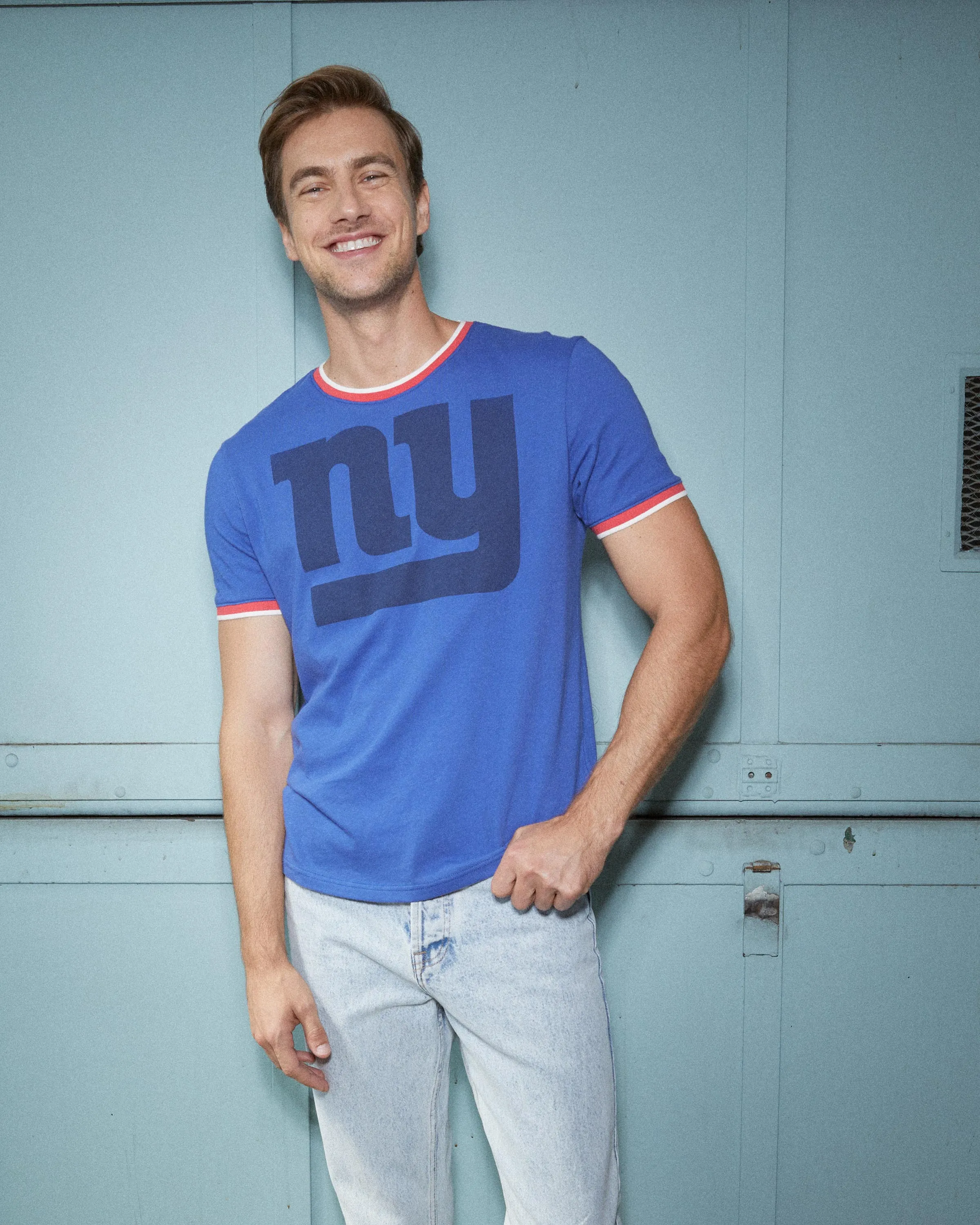 MENS GIANTS THROWBACK RINGER TEE