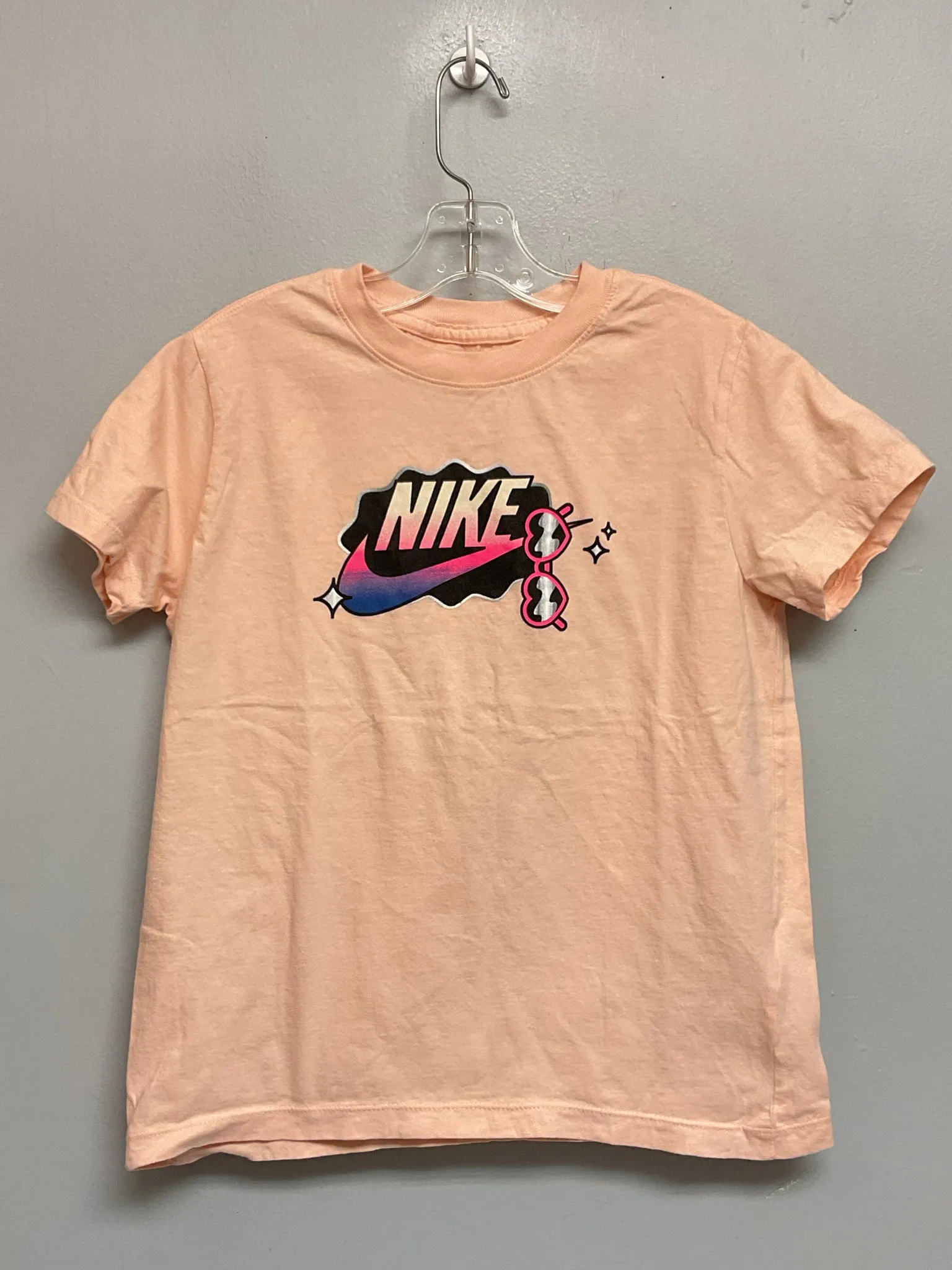 Nike Size 12 Peach Cotton Big Girls Tees/Polos/Tunics