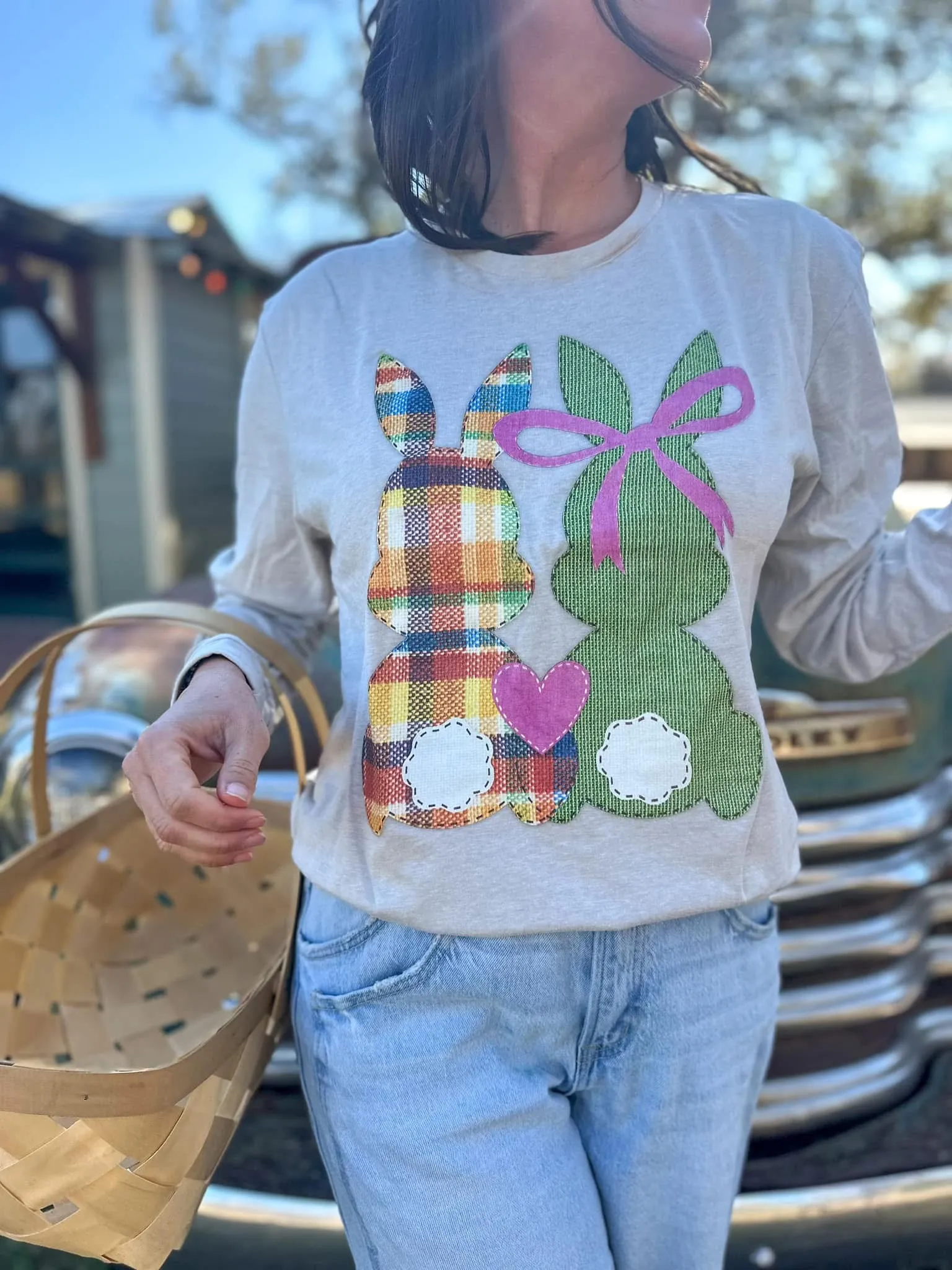 Plaid Bunny Long Sleeve Tee