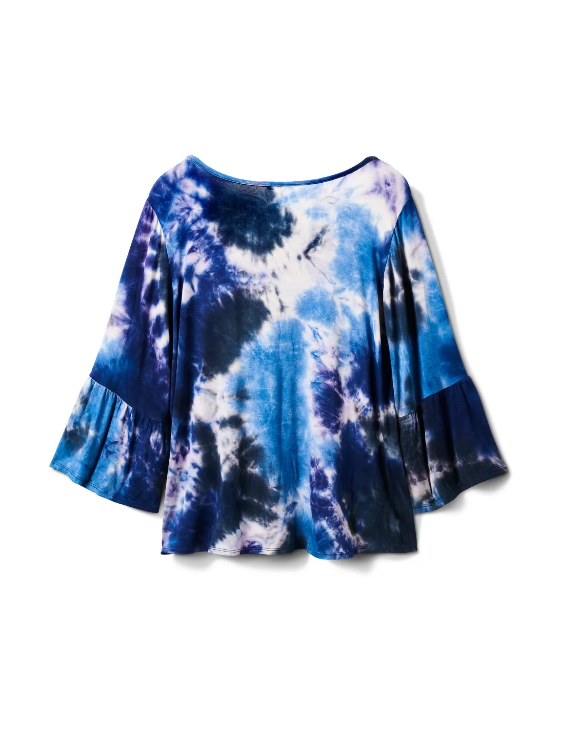 V-neck Tie Dye Tie Front Knit Top